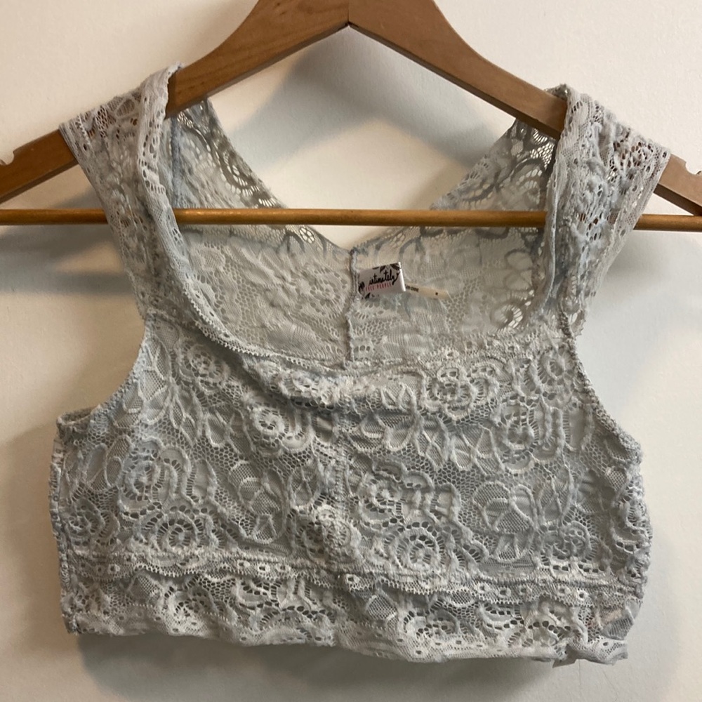 Free People Gray Lacey Bralette— Size M